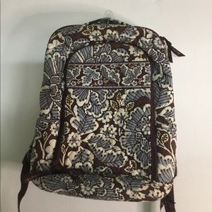 Vera Bradley laptop backpack in slate blooms pattern
